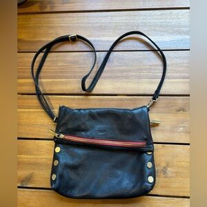 Hammitt Black Leather VIP Crossbody Bag with Red Trim